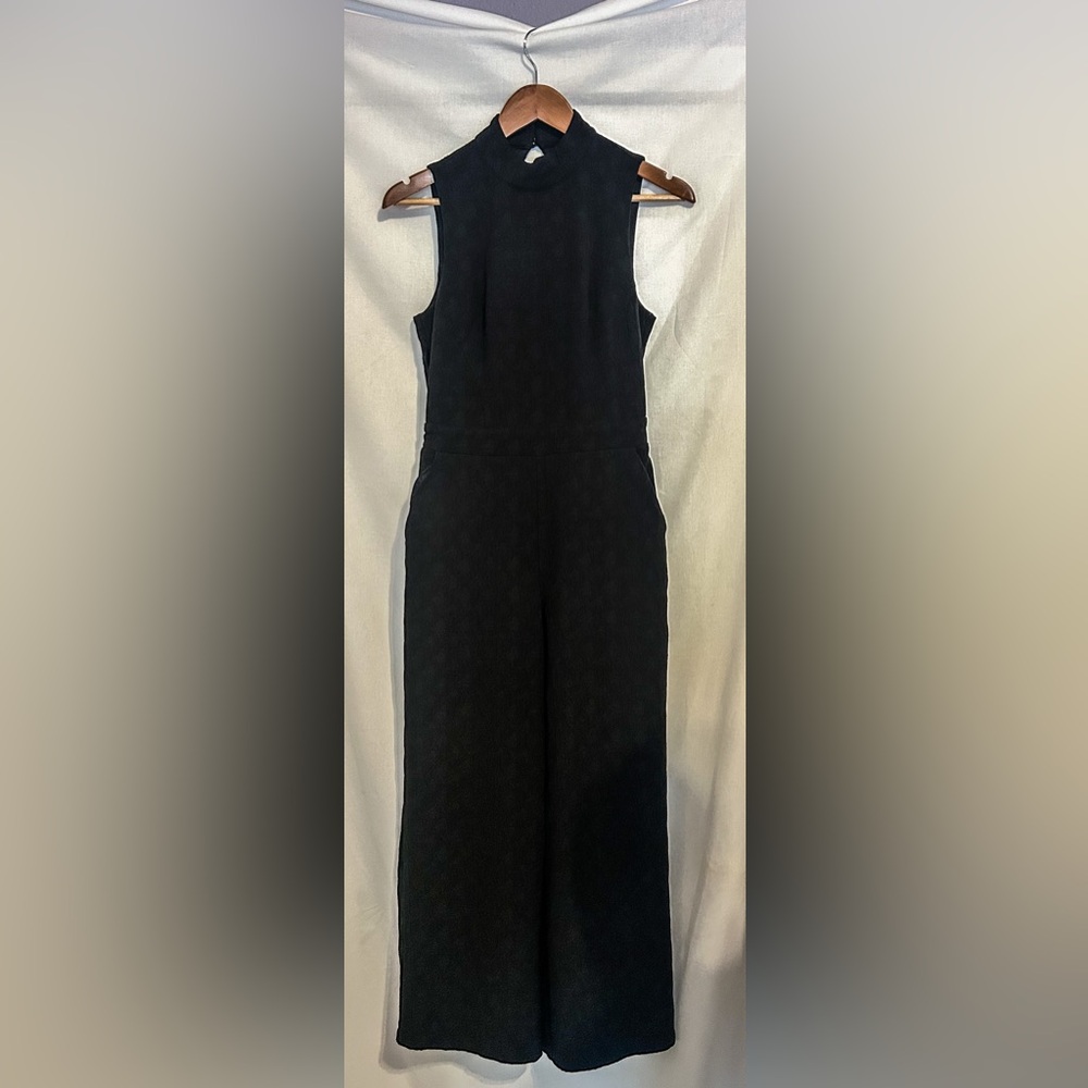 Anthropologie Eva Franco Sz Xs Charley Black Wide Leg Jumpsuit Academia Elegant - Picture 4 of 8